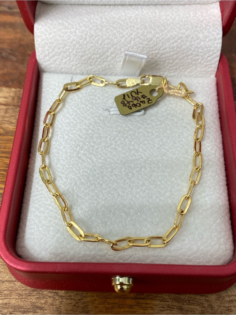 14K Yellow Gold Paperclip Bracelet